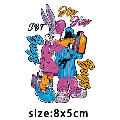 Cartoon Ducks and Rabbits DTF Transfers Ready to Press Iron on Transfers for T Shirts Patch Transfer Patches Clothes Iron Pat