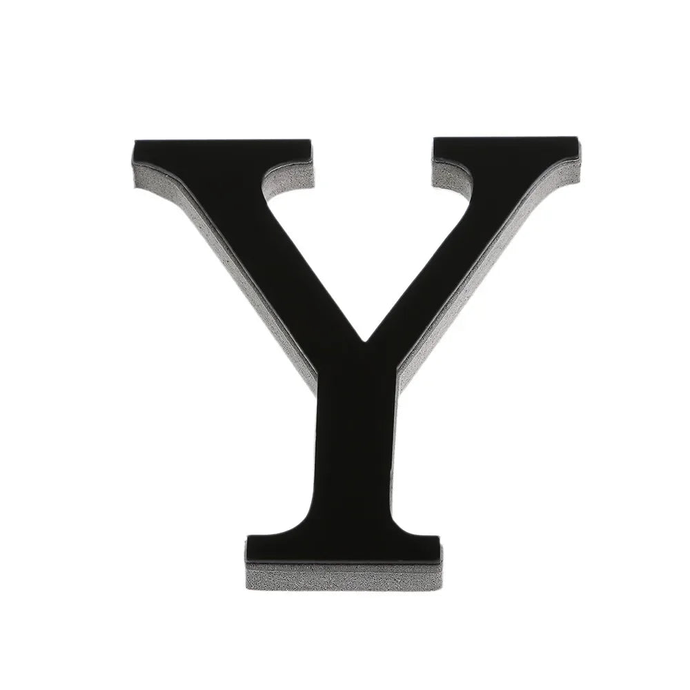 26 Letters DIY 3D Mirror Acrylic Wall Sticker Ornaments Black English Alphabet Decals Home Decor Wall Art Mural Party Decorat