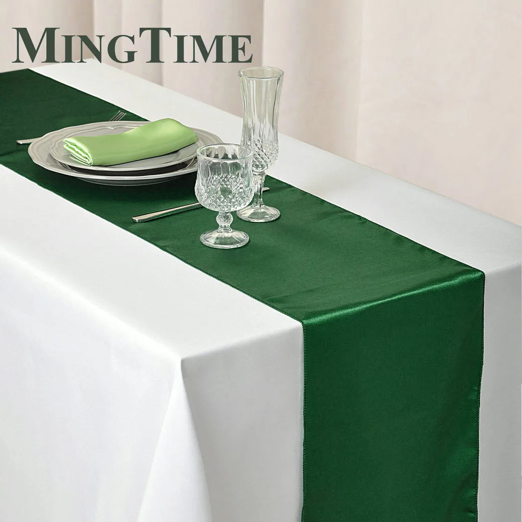 Satin Table Runner 30cm X 275cm Wedding Party Supply Christmas Home Modern Coffee Dining Luxury Table Decoration 12" X 108" -