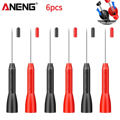 2/4/6pcs Insulation Piercing Needle Pin Non Destructive Multimeter Test Probe 10A 600V for 2/4mm Test Lead Multimeter Test Pr