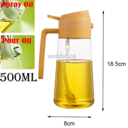 2in1 Kitchen Spray Oil Dispenser Oil Sprayer Polisher Or Only Brush Spray for Air Fryer Salad Grilling Roasting Cooking Kitch