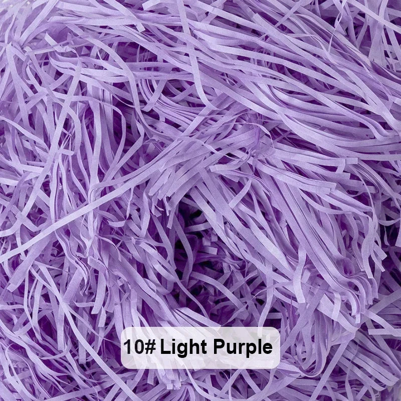 100-20g Multicolored Raffia Paper Shreds & Strands Shredded Crinkle Confetti For DIY Gift Box Wrapping & Basket Filling - Lig