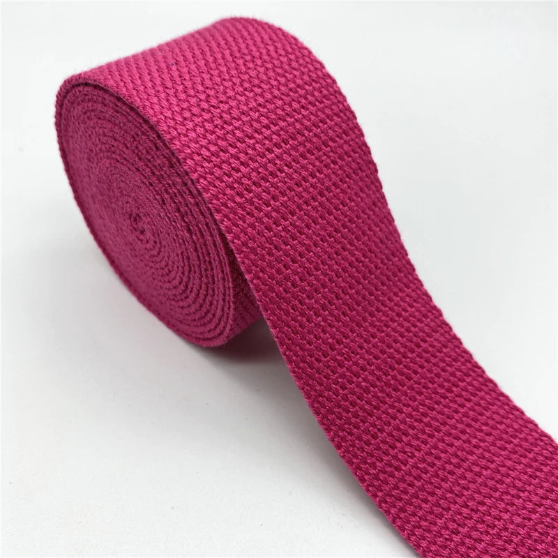 25mm 30mm 38mm 2yards Cotton Webbing Strap Canvas Cotton Ribbon For Knapsack Strapping Bags Crafts DIY Belt Bag Dog Accessori