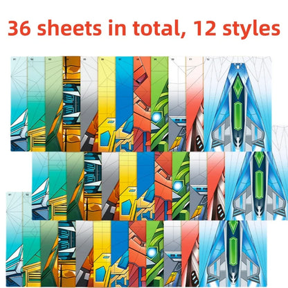36Pcs DIY Children's Origami Airplane Parent-Child Full-Color Handmade Toy Airplane Educational Toy Hands-On Ability Puzzle T