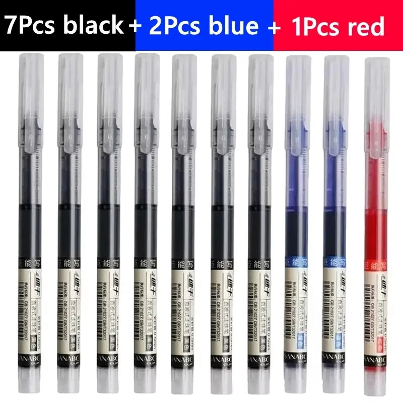 3-102Pcs/set Needle Type Gel Pens Straight Liquid Ballpoint Pen Kawaii Stationery School Office Supplies Writing
