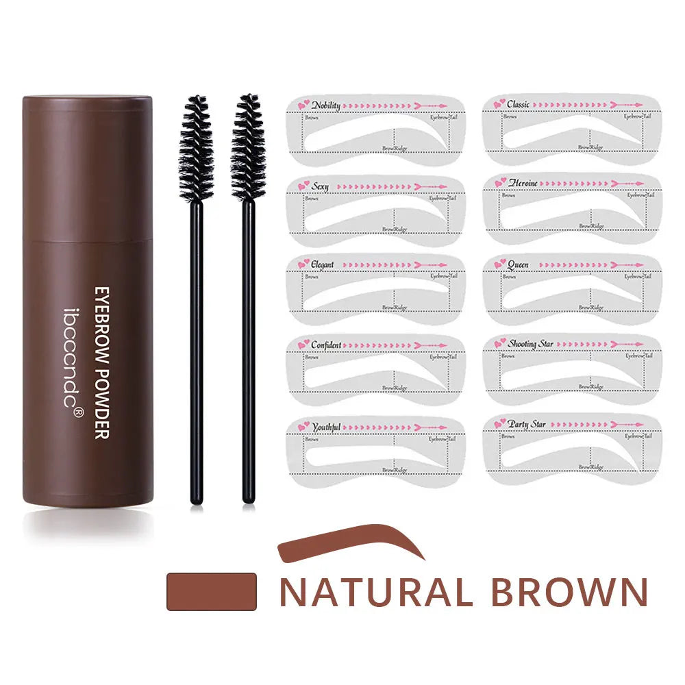 Eyebrow Stamp Stencil Kit 1 Pcs Eye Brow Stamp Shaping Kit Long-Lasting Waterproof Eyebrow Makeup Brow Shape with 10 PCS - na