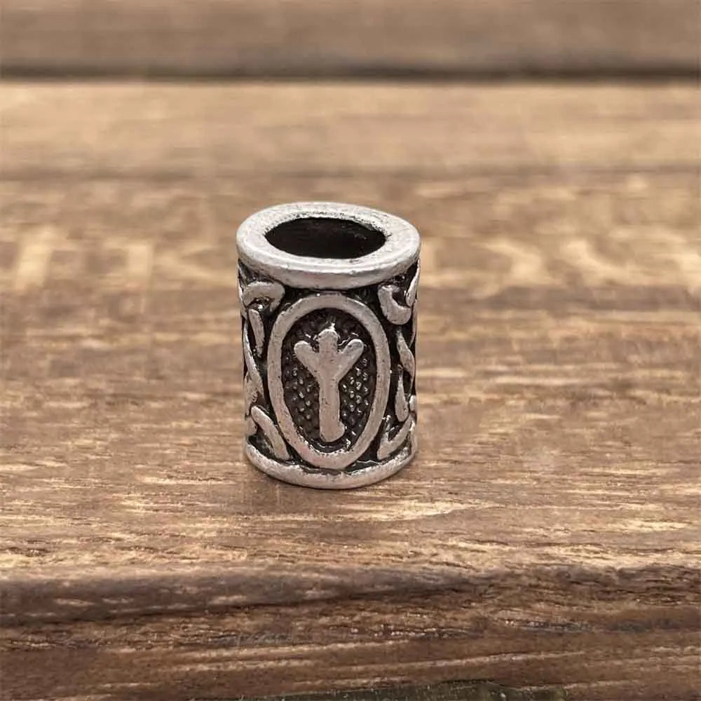 Nostalgia 1pcs Tree Of Life Bead For Hair Beard Braids Norse Runes Viking Symbols Beads For Bracelet Jewelry Making - ALGIZ