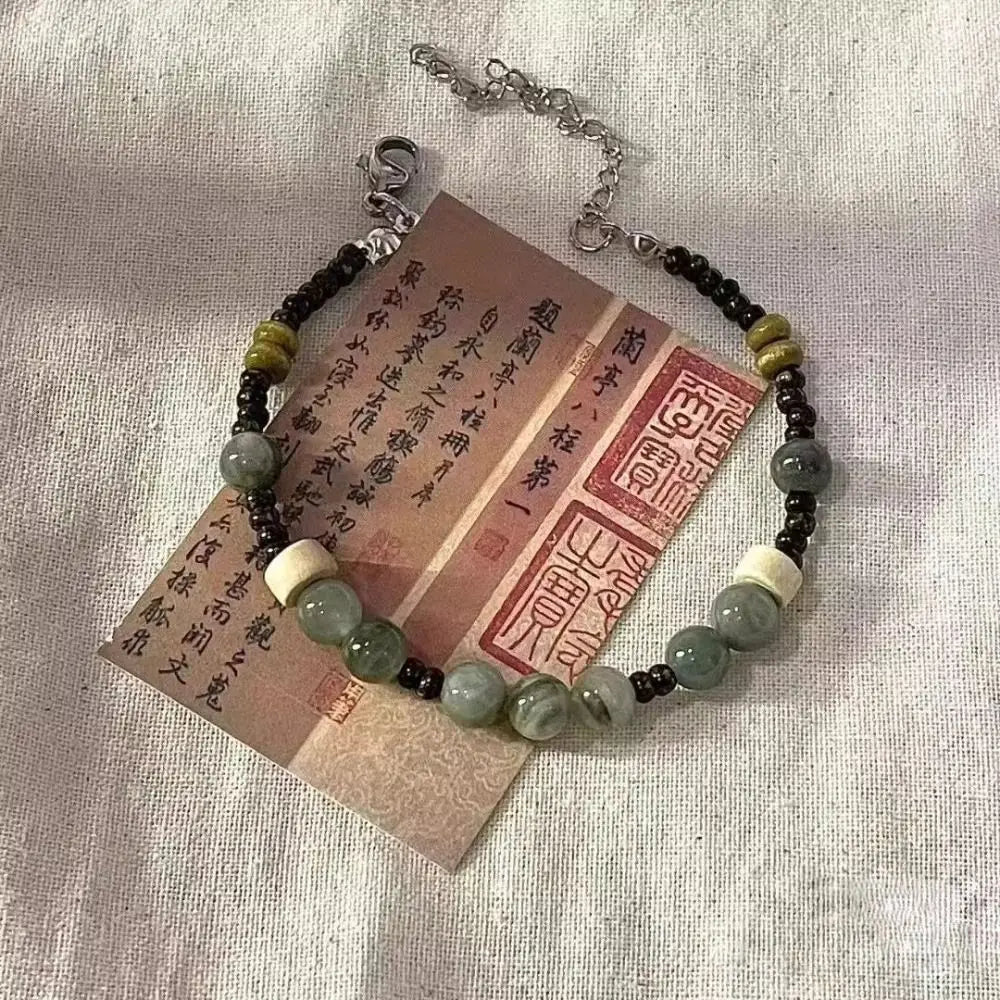Fashion Bamboo Beads Chinese Style Beaded Bracelet Chinese Style Beaded Braided Rope Bracelet Vintage Antique Bracelet - 3