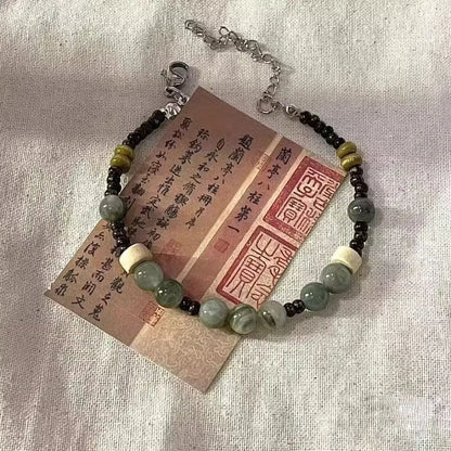 Fashion Bamboo Beads Chinese Style Beaded Bracelet Chinese Style Beaded Braided Rope Bracelet Vintage Antique Bracelet - 3