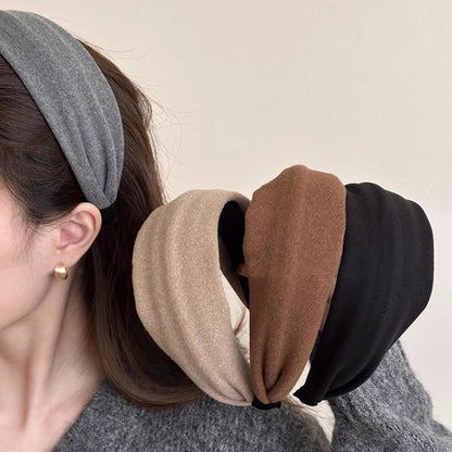 Vintage Solid Soft Cotton Hairband Women Girls Leopard Print Headband Sweet Hair Hoop Elastic Hair Band Fashion Hair Accessor