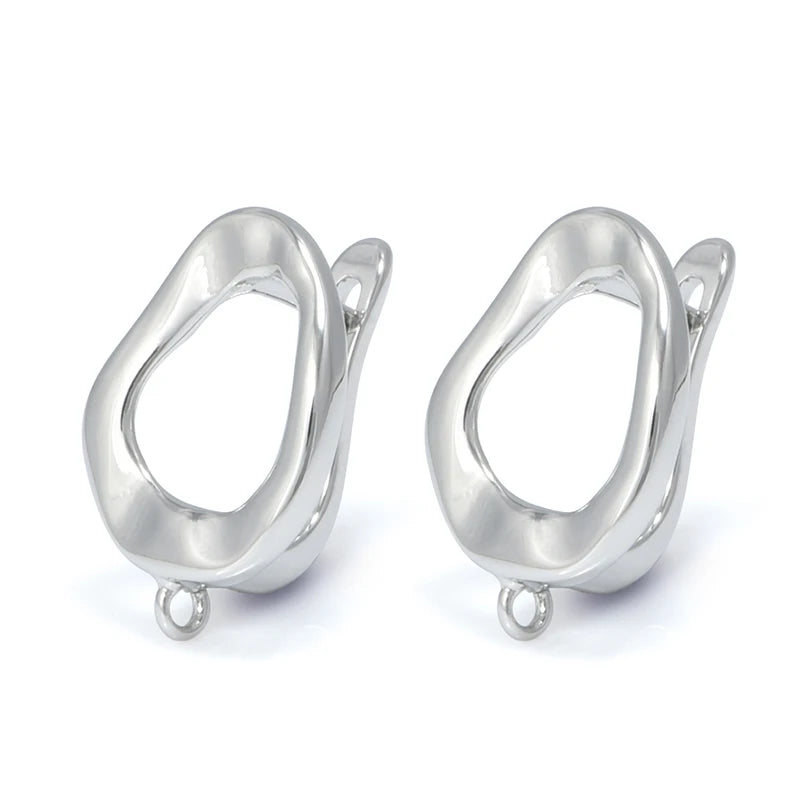 Silver Color Brass Earring Hooks for DIY Jewelry Making Handmade Silver Color Jewelry Accessories Findings Eawires - Rhodium 