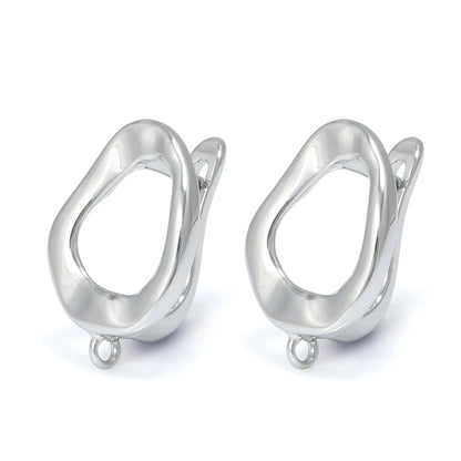 Silver Color Brass Earring Hooks for DIY Jewelry Making Handmade Silver Color Jewelry Accessories Findings Eawires - Rhodium 