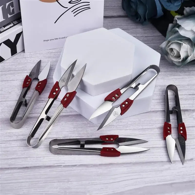 Stainless Steel Yarn Shears Cutting Sewing Scissors Shears Cross Stitch Scissors Embroidery Scissor U Thread Scissors for Fab