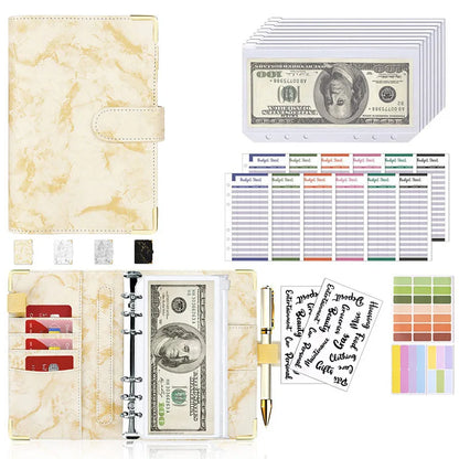 New Budget Plan Notebook A6 Cash Envelope Saving Money 6 Holes Binder for Financial Management A6 Loose-leaf Notebook Binder 