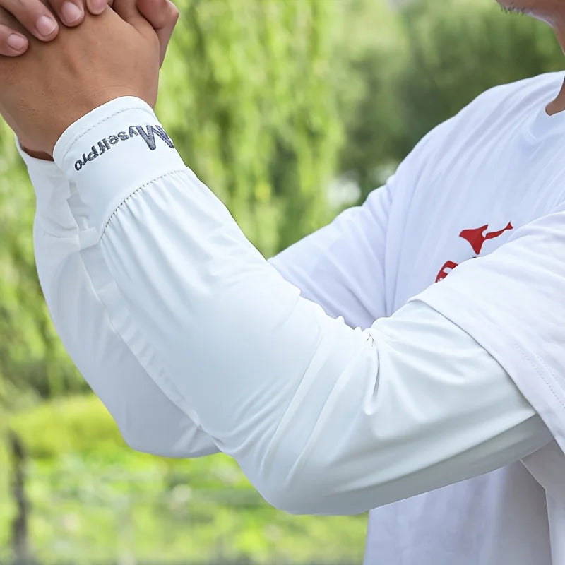 Cooling Arm Sleeves Breathable Sun Protection Ice Slik Sleeves Summer Outdoor Sports Driving Cycling Sleeves Men Loose Arm - 