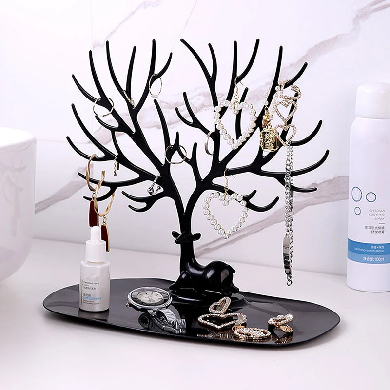 Jewelry Display Stand Tray Tree Storage Racks Earrings Necklaces Rings Jewelry Boxes Case Desktop Organizer Holder Make Up De