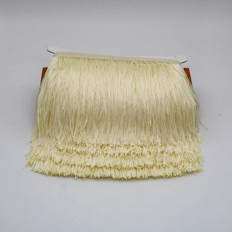 Lace Ribbon, 10 Yards Tassel Trim for Dress Trimming, Do It Yourself Crafts & Scrapbooking - Beige / 10 yards