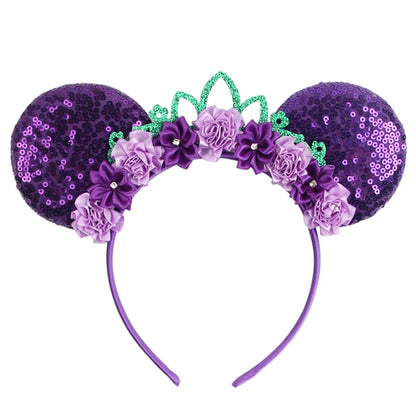 New Christmas Halloween Mouse Ears Headband Cartoon Sequin Bows Headband Birthday Party Princess Cosplay Costume For Women Ad