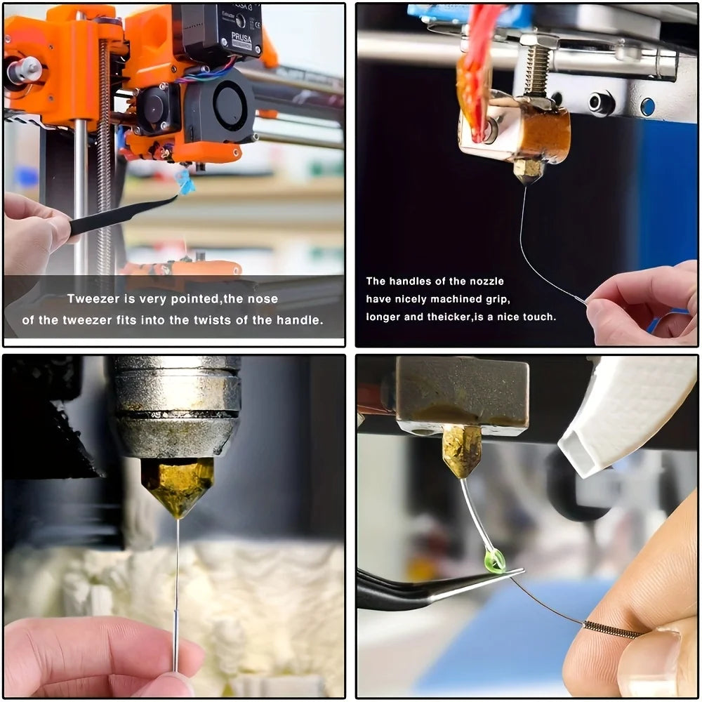 10pcs Cleaning Nozzle Tool Kit - Windshield Wiper, 3D Printer Head, Gas Stove Vent, Showerhead Needle Tube Brush