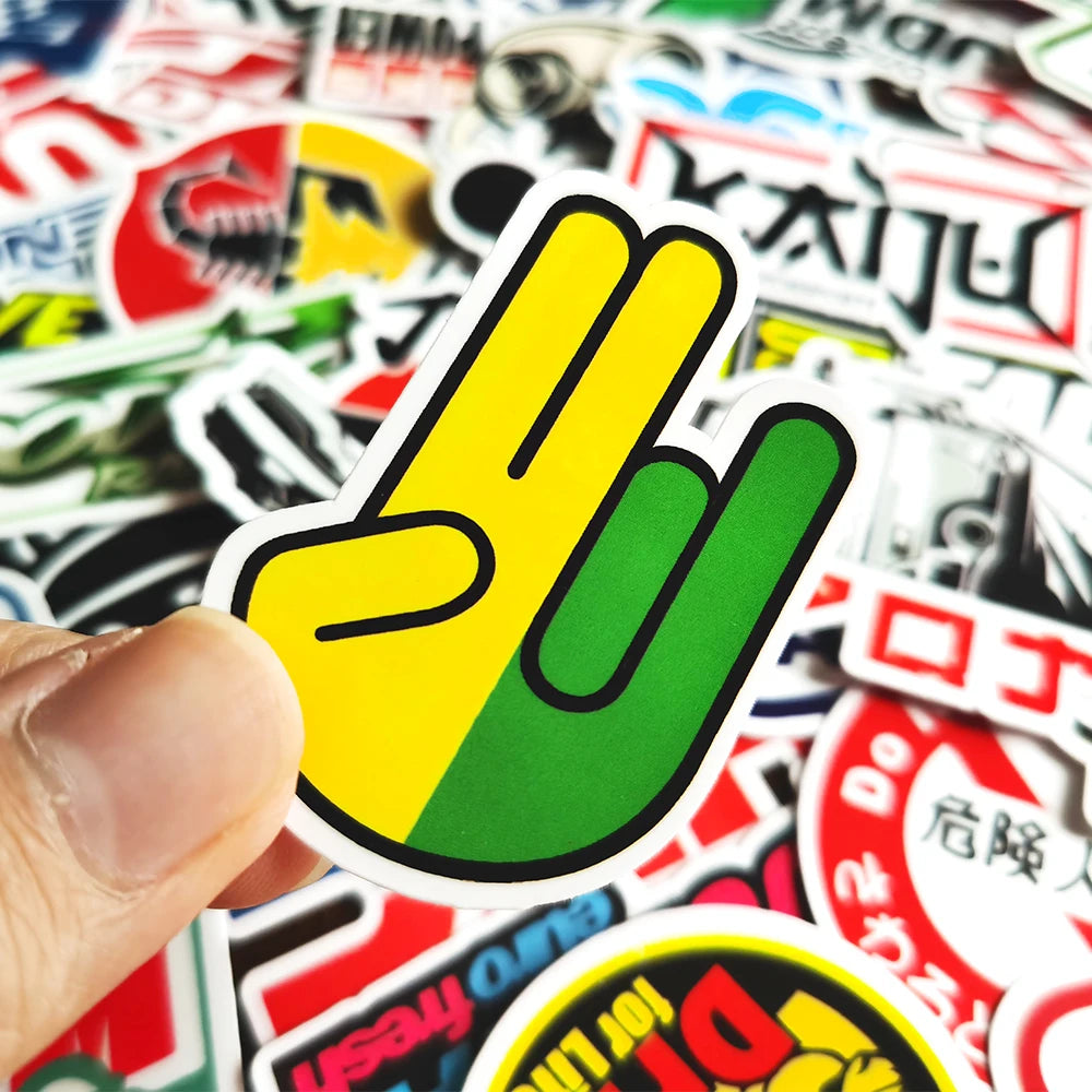 10/20/50/100pcs Cool JDM Stickers Auto Car Modify Motorcycle Scooter Bike Skateboard Laptop Graffiti Vinyl Decals Sticker Bom