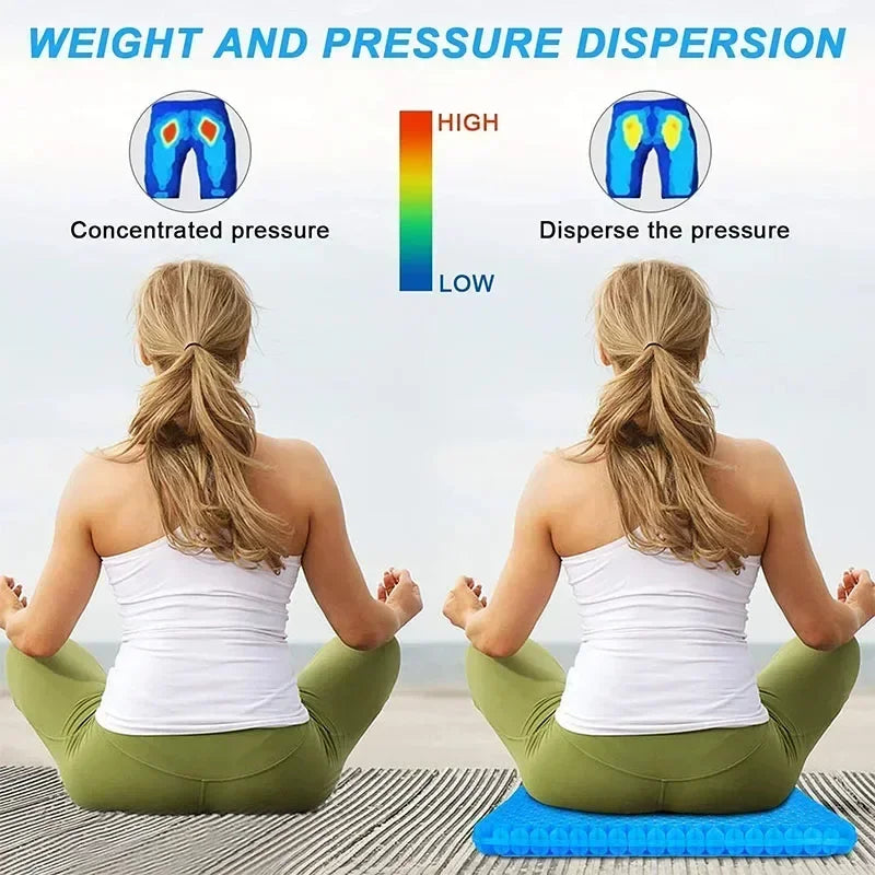 Gel Seat Cushion Double Thick Egg Gel Summer Cushion for Pressure Relief Breathable Chair Pad Car Seat Office Chair Soft Cush