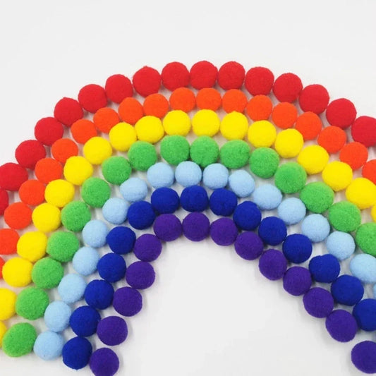 Kids DIY Pompoms Toy Craft Supplies Mini Fluffy Pompon 10/15/20/25mm Pom Poms Christmas Home Decoration Accessories 100pcs/50