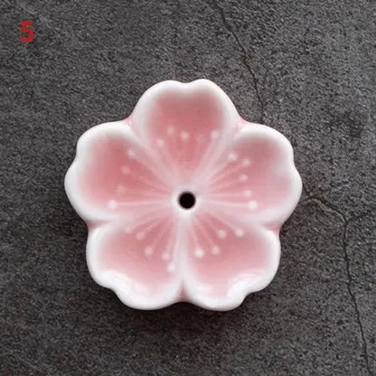 Cherry Blossom Incense Burner Home Ceramic Decor Stick Holder Aromatherapy Censer Office Teahouse Ornament - 5