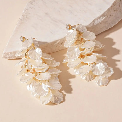 Fashion Exquisite Petals Tassel Earrings Jewelry Exaggerated Drop Earring Ornaments Luxury Vintage Earrings Party