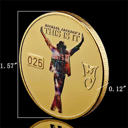 Michael Jackson The King of Pop Gold-plated Commemorative Coin Anniversary Gift Pop Collectible Coins