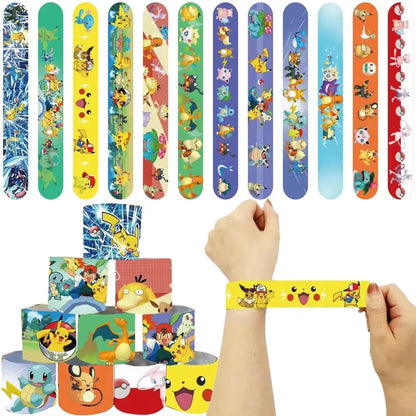 PokeMons Theme Party Favors Slap Bracelets Stickers Balloons Party Gifts Goodie Bag Stuffers Fillers Birthday Party Decoratio