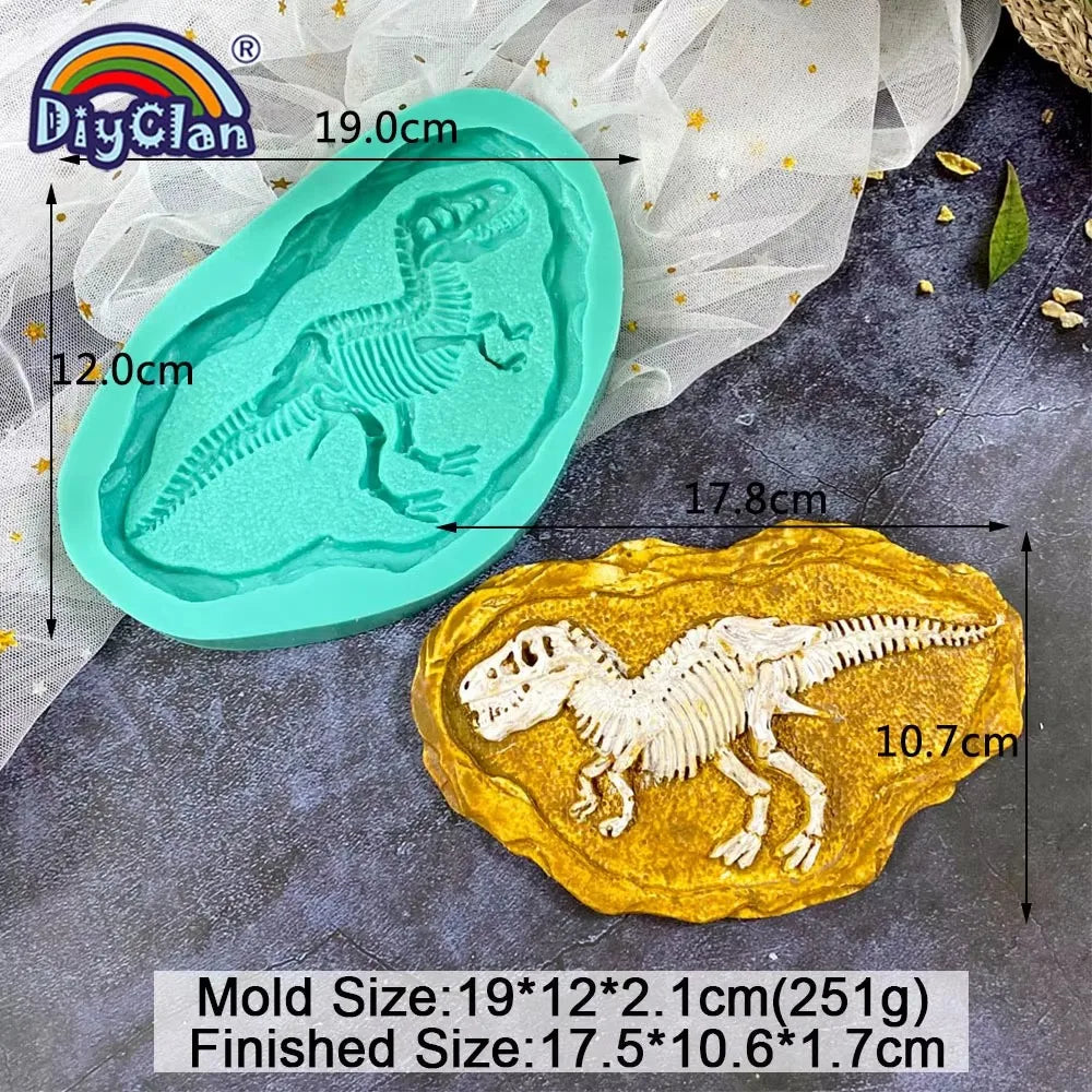 Dinosaur Skeleton Specimen Silicone Mold Tyrannosaurus Ankylosaurus Specimen Model Gypsum Resin Handmade Epoxy Mold Handicraf