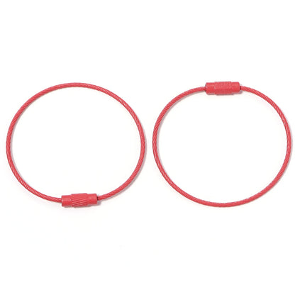10pcs/lot Stainless Steel Wire Keychains Colorful Round Cable Loop Screw Lock Rope Rings For DIY Keyrings Key Chains Accessor