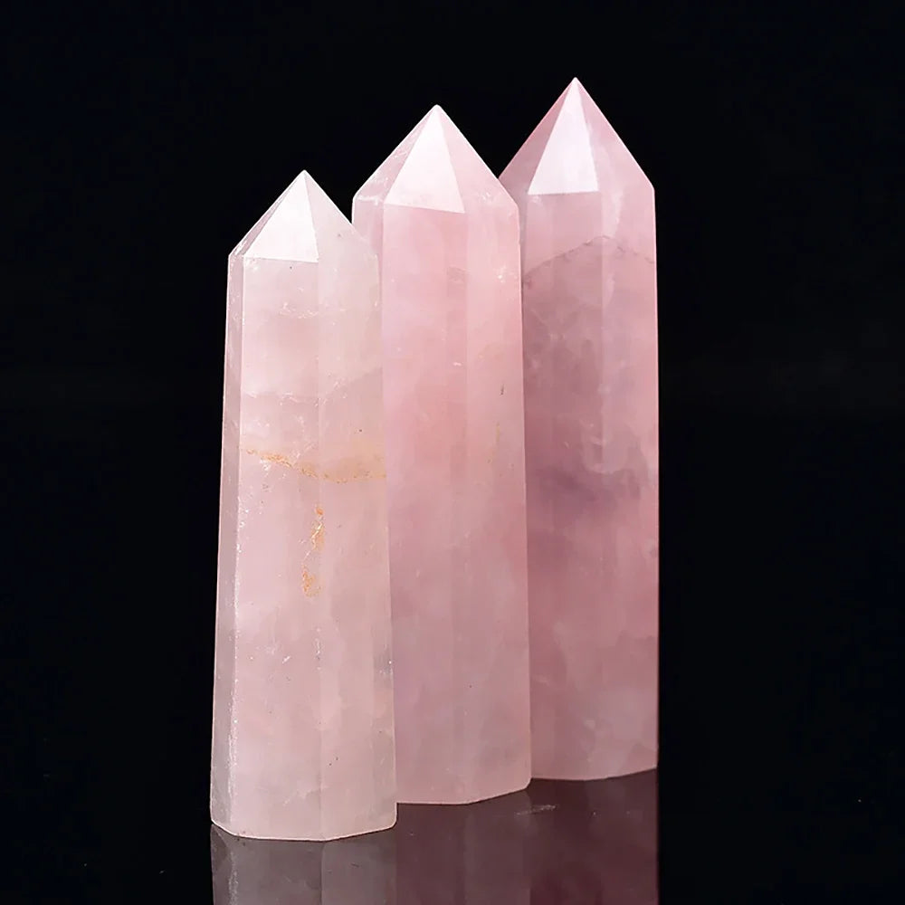 Natural Stone and Crystals Point Wand Witchcraft Rose Quartz Amethyst Home Decor Mineral Reiki Healing Stones Crafts Room Dec