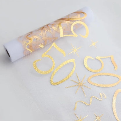 18th 90th Birthday Table Runner Birthday Party Decor 3M Gold Table Cover Roll for Table Home Birthday Celebration Party Suppl