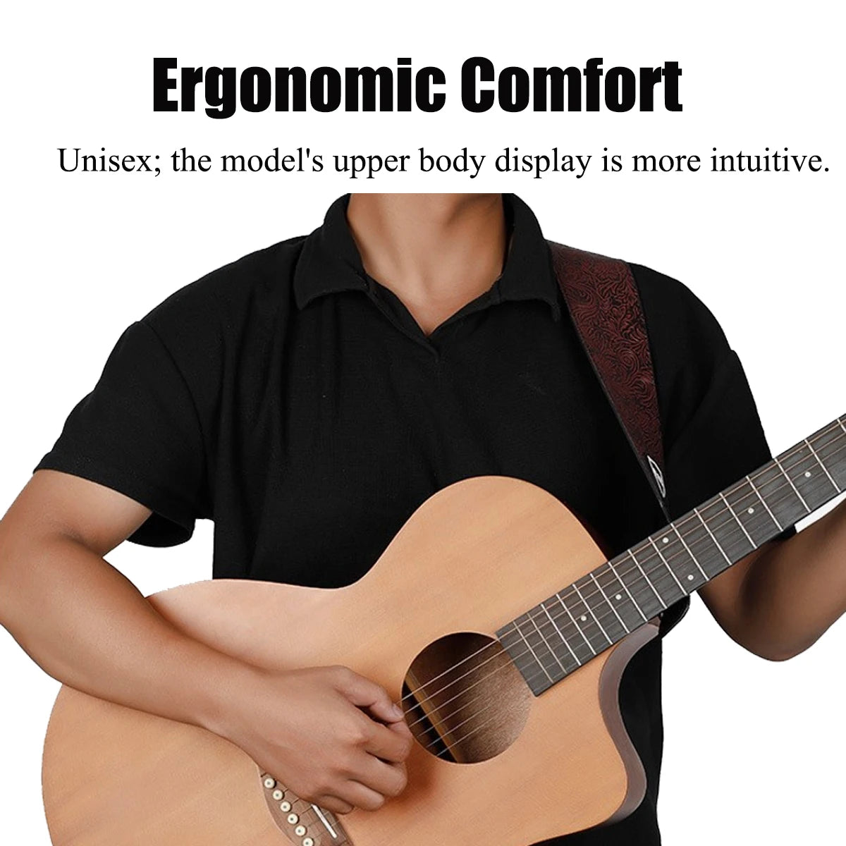 Guitar Strap Vintage 2.5 Inch Adjustable Soft Embroidered Belt Classical Bass Music Hobby Guitar Accessories