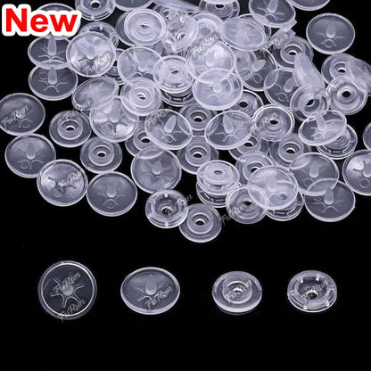 100sets Multiple Colors Plastic Snap Buttons Round Press Stud Fasteners for Baby Clothes Garment Accessories DIY Craft 20Colo