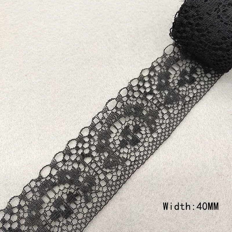 Beautiful 10 Yards/Lot Black Lace Ribbon Tape Quality Lace Trim DIY Embroidered Lace For Sewing Decoration African Lace Fabri