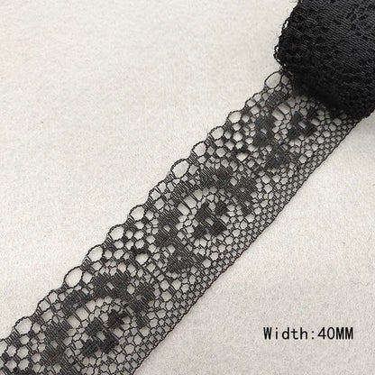 Beautiful 10 Yards/Lot Black Lace Ribbon Tape Quality Lace Trim DIY Embroidered Lace For Sewing Decoration African Lace Fabri