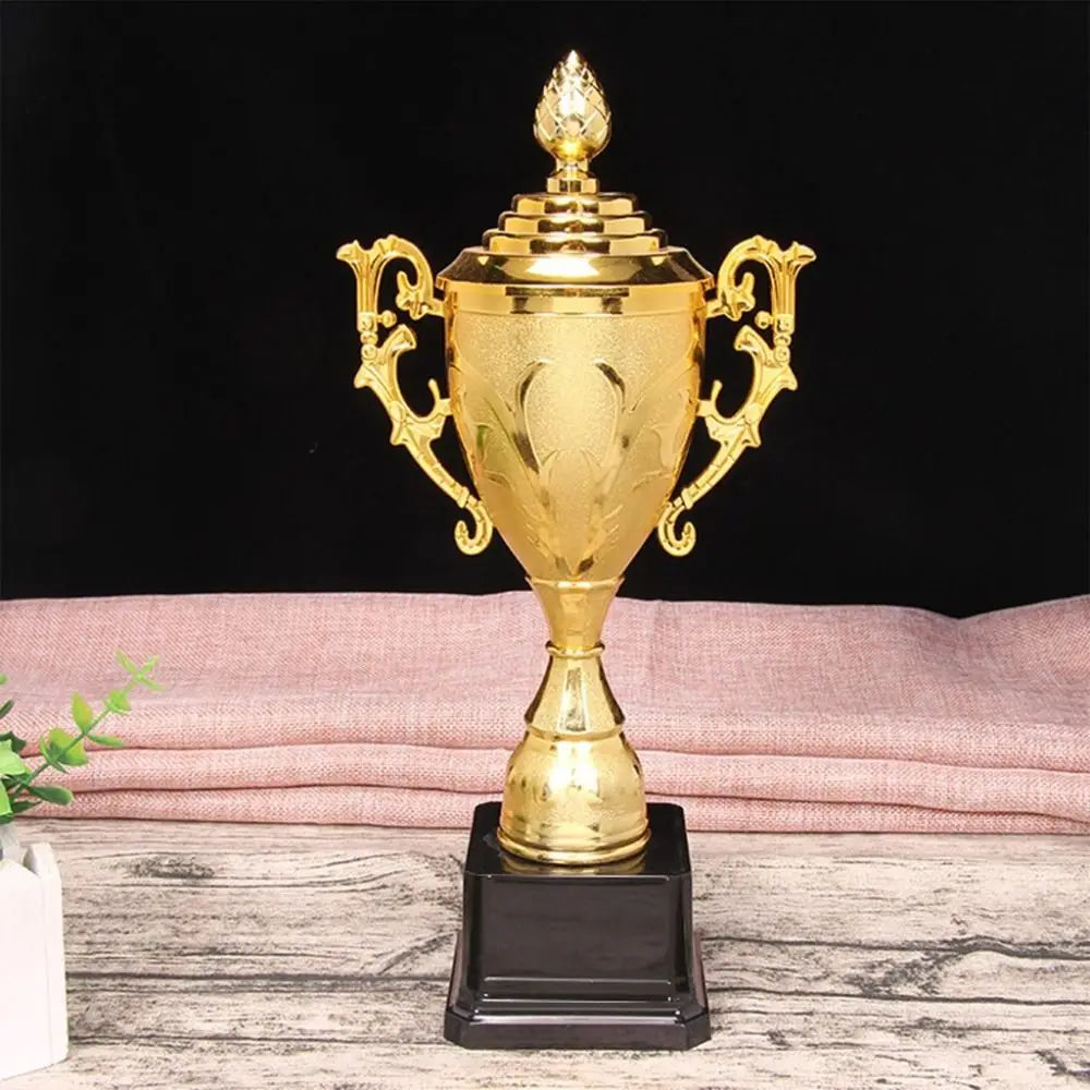 Children's Gold Trophy Awards School Rewarding Supply Competition Soccer Winner Award Trophy Toy Plastic Model Small Prize Cu