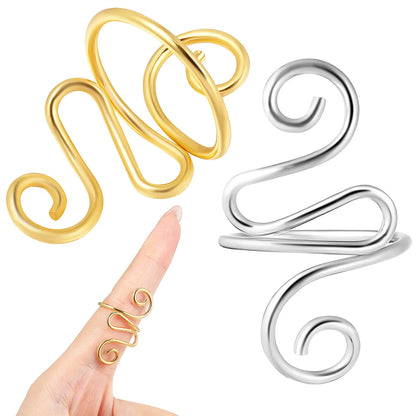 Crochet Rings, Adjustable Metal Finger Loops, Yarn Guidance Tools, Tangle Prevention Accessories, Smooth Finish for Crafters