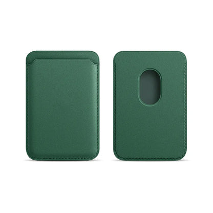 Magnetic Card Holder Leather PU Card Sleeve ID Card Holder Mobile Phone Back Sticker Bag For Magsafe iPhone 17 Card Holder Co