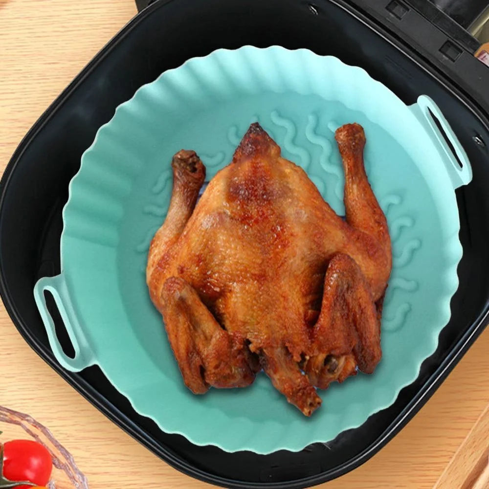 Air Fryer Silicone Liners Air Fryer Silicone Pot Reusable Silicone Air Fryer Liners Food Safe Non Stick Air Fryer Basket Acce