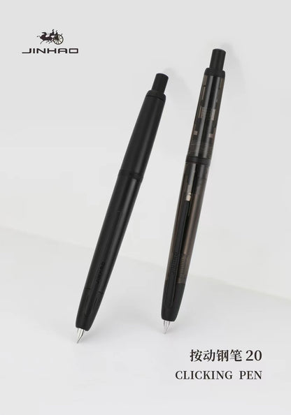 Jinhao 20 Press Retractable Fountain Pen EF/F Nib with Converter Resin Writing Gift Pen
