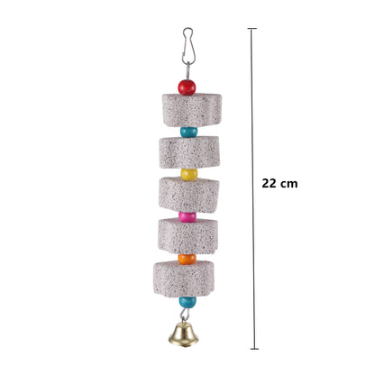 Stone Mineral for Ornament Parrot Pet Supplies Bird Cage Toy Grinding Stone Flower Shape Chew Bite Hang Style Parakeet Toy 1P