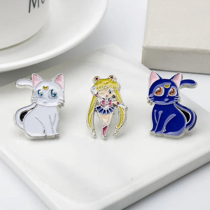 3pcs/set Anime Friends Enamel Pin Brooches for Women Manga Lapel Pins Badges on Backpack Cosplay Accessories Christmas Gift