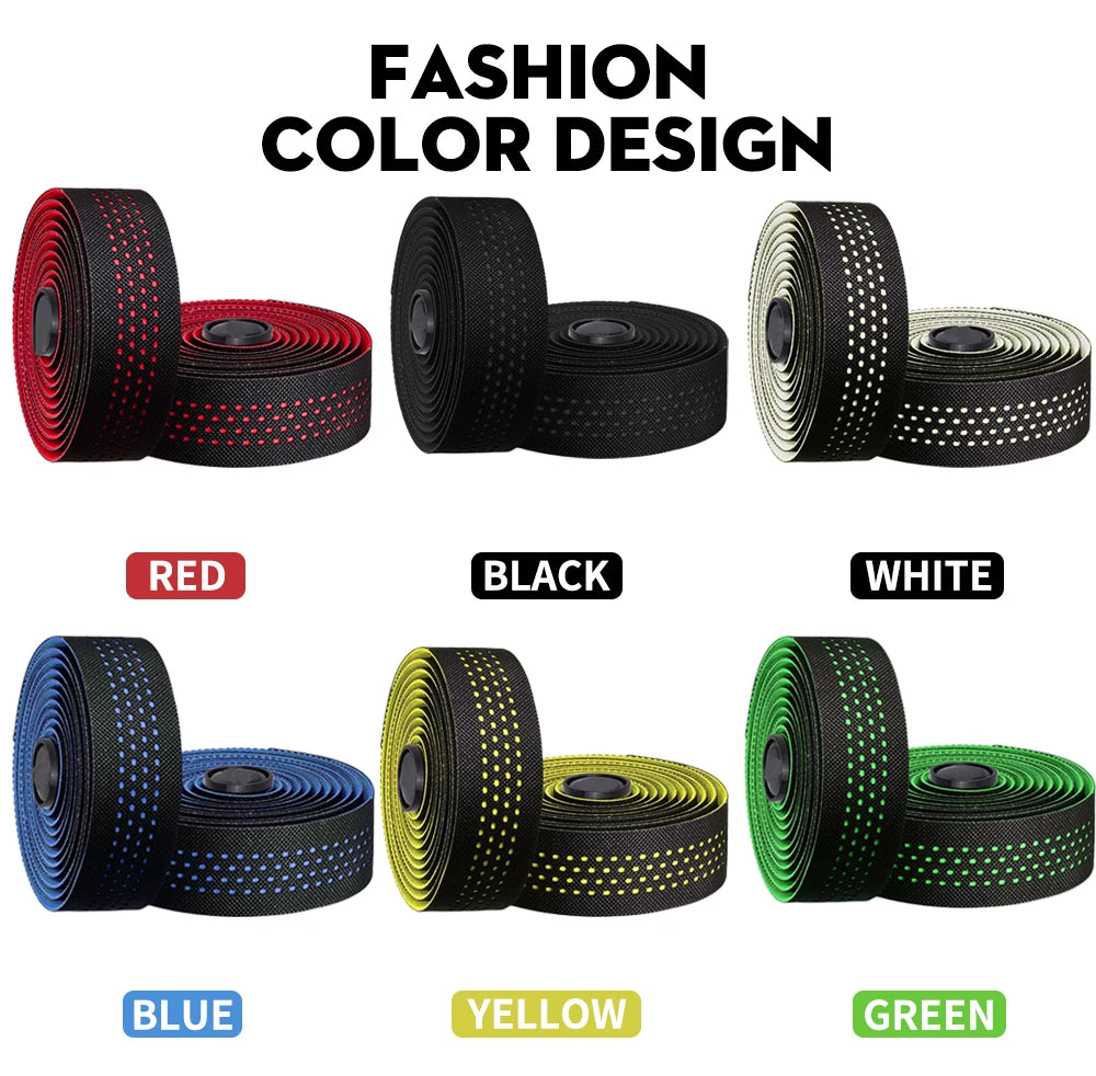 1pair Perforated Breathable Handlebar Tapes Non-slip Road Bike Bar Tape EVA/PU Soft Anti-Vibration Wrap Tape Durable Bar Bart