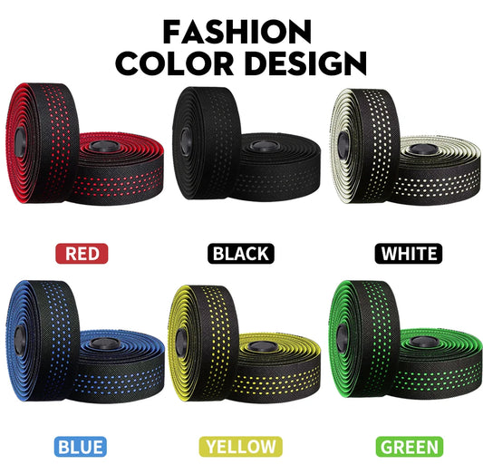 1pair Perforated Breathable Handlebar Tapes Non-slip Road Bike Bar Tape EVA/PU Soft Anti-Vibration Wrap Tape Durable Bar Bart