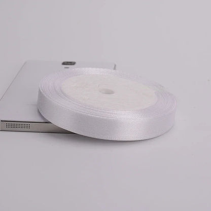 (25yards/roll)6mm-75mm White Silk Satin Ribbons Wedding Decorative Ribbon Gift Wrapping DIY Handmade Materials 9 Size
