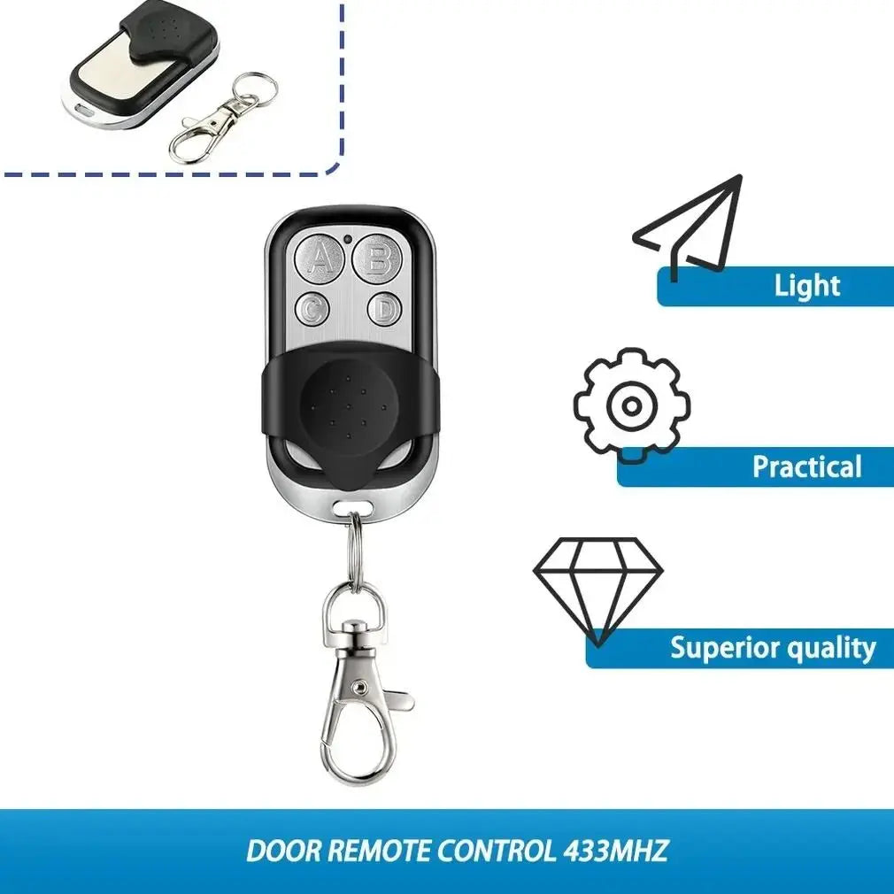 433MHz 4Button Remote Control ABCD/Lock Unlock Metal Push Button Transmitter Universal 4 Buttons Garage Door Opener Remote