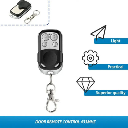 433MHz 4Button Remote Control ABCD/Lock Unlock Metal Push Button Transmitter Universal 4 Buttons Garage Door Opener Remote